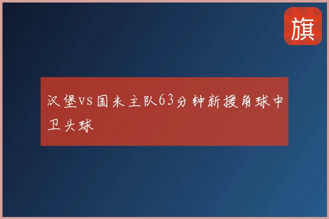 汉堡vs国米主队63分钟新援角球中卫头球